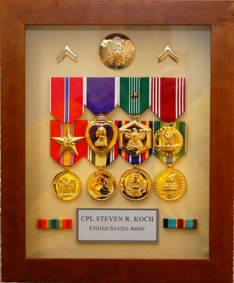 SR Koch Medals Courtesy of Lieutenant Colonel Stephen Beck & Remembering the Brave Happy Birthday Marines, Symbolic Artwork, Military Crafts, Marine Corps Gift, Military Ribbons, Military Shadow Box, Wall Of Honor, Graduation Scrapbook, Military Decorations