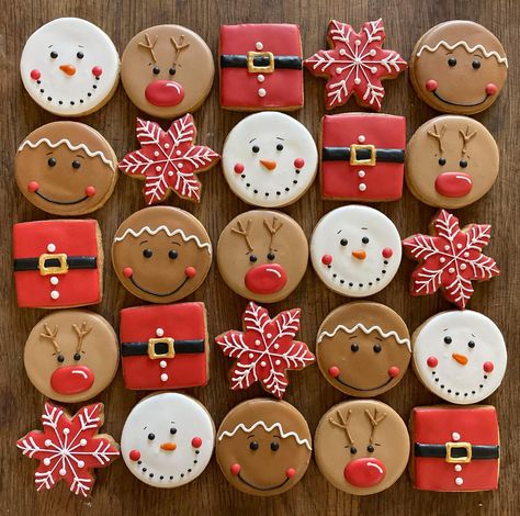 Cute Gingerbread Cookies Decorated, Easy Decorated Sugar Cookies Christmas, Cookie Decorating Icing Christmas, Christmas Cookies Simple Decorated, Cute Christmas Cookies Decorating Easy, Cookie Decorations Christmas, Cute Sugar Cookies Designs Christmas, Circle Gingerbread Cookies Decorated, Cookie Christmas Decorating Ideas