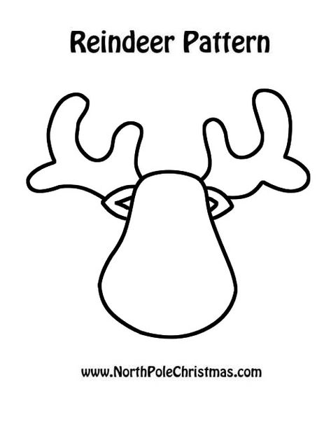 Reindeer Cut Out Pattern - NorthPoleChristmas.com Raindeer Crafts For Preschoolers, Reindeer Printable Templates, Reindeer Face Template Free Printable, Reindeer Template Free Printable, Reindeer Cutout Template, Reindeer Silhouette Templates, Reindeer Face Template, Reindeer Stencils Free Printable, Raindeer Crafts Templates Christmas Decorations