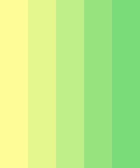 Pastel Yellow-Green Gradient Color Palette Pastel, Color Palette Green And Yellow, Color Palette Light Green, Yellow Green Palette, Pastel Green Palette, Green Pallets, Green Pallet Color, Pastel Green Color Palette, Green Yellow Color Palette