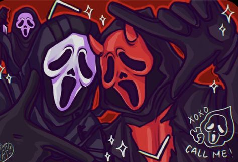 Ghostface Widget, Spooky Halloween Pfp, Slasher Aesthetic, Horror Prints, Ghostface Scream, Scary Movie Characters, Horror Villains, Big Scary, Taking A Selfie