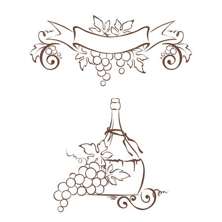 Wine Artwork, Wine Tattoo, Bottle Vector, Tuscan Art, Wine Logo, Drawing Examples, Artist Journal, Wood Burning Crafts, Wine Design