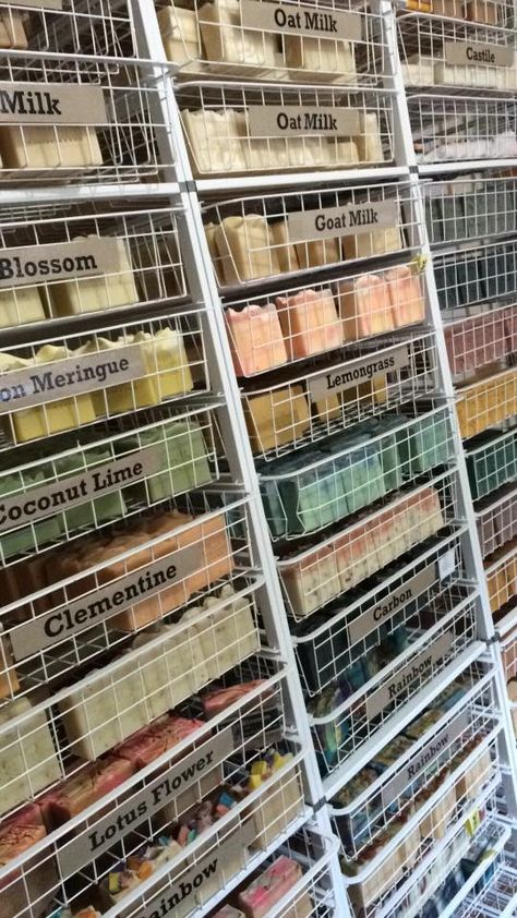 Soap Workshop Ideas, Soap Studio Spaces, Soap Workshop Studio, Soap Making Studio Ideas, Soap Studio Ideas, Soap Storage Ideas, Soap Making Studio, Soap Workshop, Soap Studio