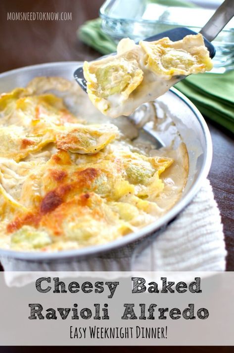 Baked Ravioli Alfredo, Cheese Ravioli Dinner Ideas, Frozen Ravioli Recipes, Ravioli Alfredo, Ravioli Dinner Ideas, Ravioli Dinner, Cheese Ravioli Recipe, Baked Ravioli Recipe, Baked Ravioli