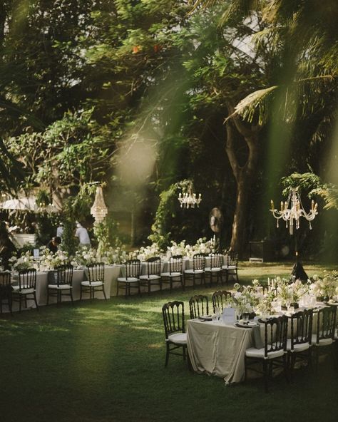 Bali wedding decoration | Inas Shonya (@rheaweddingdecor) • Instagram photos and videos Bali Garden Wedding, Alfresco Wedding Decor, Garden Wedding Dinner, Tropical Jungle Wedding, Balinese Wedding, Wedding Bali, Wedding Portugal, Alfresco Wedding, Wedding In Bali