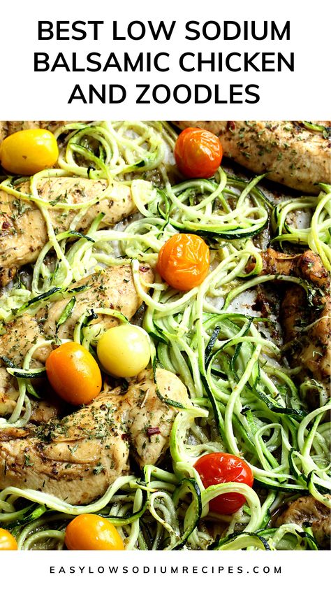 Low-sodium marinated chicken breast tenderloins with seasoned zucchini noodles. A delicious, easy-to-make meal for sodium-conscious diets. Visit the blog for the recipe Low Sodium Zucchini Recipes, Healthy Low Sodium Dinner Recipes, Seasoned Zucchini, Chicken And Zoodles, Low Sodium Soup, Marinated Chicken Breast, Heart Healthy Recipes Low Sodium, Chicken Breast Tenderloins, Marinating Chicken Breast