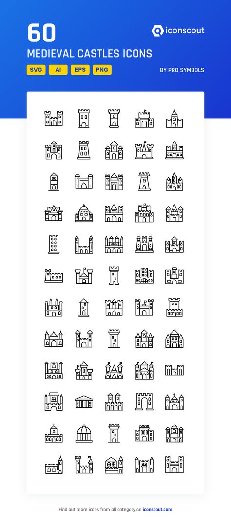 Castle Icon Design, Fantasy Map Castle Icon, Fantasy Map Drawing Ideas Castle, Fantasy Map Icons Castle, Castle Sketch Simple, Fantasy Map Drawing Ideas, Medieval Map, Medieval Symbols, Castle Sketch