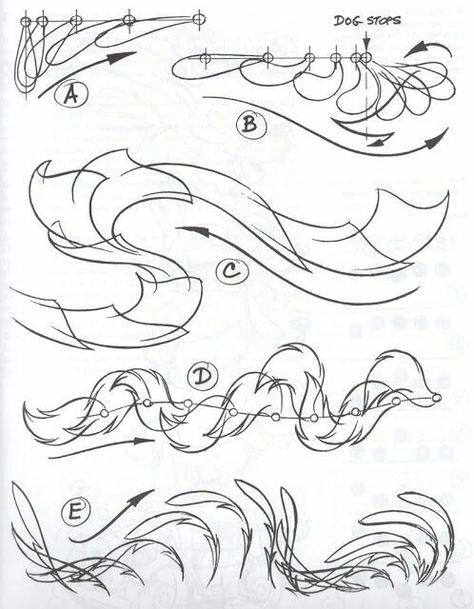 Feather motion, scales, text; How to Draw Manga/Anime Otto Schmidt, Faces Anatomy, Draw Waves, Action Character, Animation Drawing Sketches, Hair Drawings, Principles Of Animation, Learn Animation, Animation Storyboard