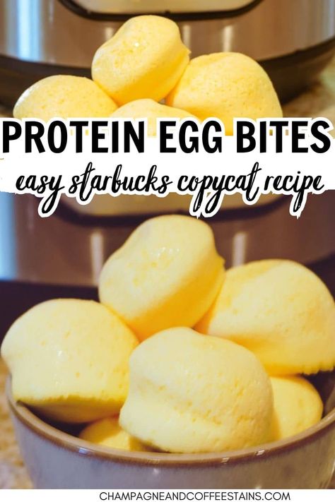 Easy Egg Bites (Starbucks Copycat Recipe) Cottage Cheese Egg Bites Starbucks, Egg Bites Instant Pot Cottage Cheese, Cottage Cheese Egg Bites Instant Pot, Starbucks Egg Bites Recipe With Cottage Cheese, Bariatric Egg Bites, Instant Pot Bites Recipes, Instant Pot Egg Bites Silicone Recipes, Low Point Breakfast, Egg Bites Instant Pot