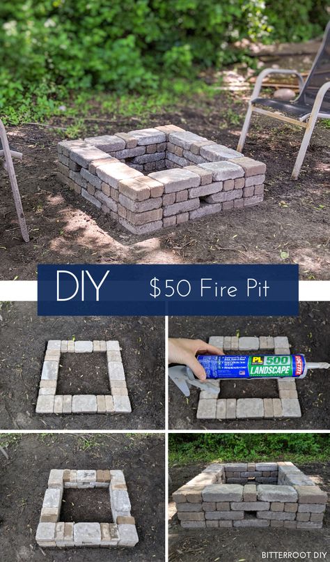 Fire Pit Landscaping, Cinder Blocks, Patio Decorating Ideas On A Budget, Diy Fire Pit, Spring Projects, Backyard Diy Projects, Garden Edging, Firepit, Outdoor Fire