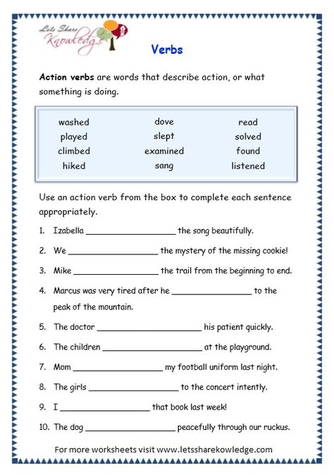 Image result for worksheets of verbs for grade 2 Verbs Worksheet For Grade 6, Worksheet On Verbs For Class 3, English Grammar Worksheets For Class 6, Verb Worksheets Grade 2, Grammar Worksheets Grade 5, Third Grade Grammar Worksheets, Grade 3 English, Third Grade Grammar, Verbs Worksheet