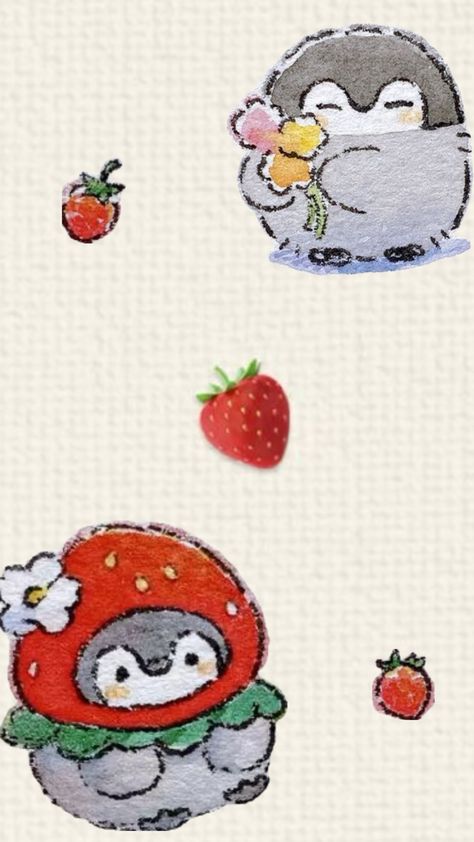 Koupen Chan, Penguin Wallpaper, Chan Wallpaper, To Draw Ideas, Pretty Background, Cute Animal Art, Ideas For Drawing, Screen Wallpapers, Draw Ideas