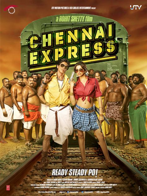 Chennai Express (2013) Hindi Movie Song, Chennai Express, Rohit Shetty, Bollywood Posters, Comedy Films, Bollywood Movie, Indian Movies, Shah Rukh Khan, Movie Songs