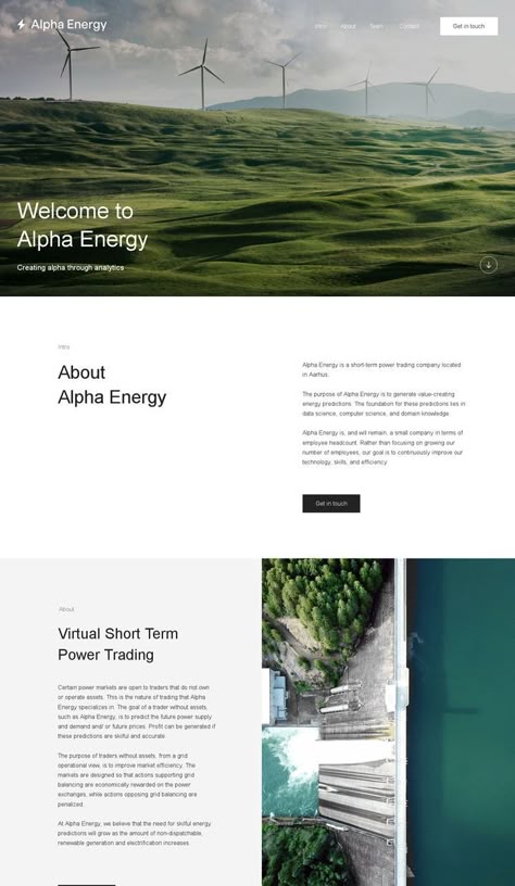 Energy Website Design, Energy Website, Renewable Energy Design, Website Branding Design, Minimal Logos Inspiration, Graphic Designer Studio, Landing Ideas, Website Design Inspiration Layout, Aesthetic Natural