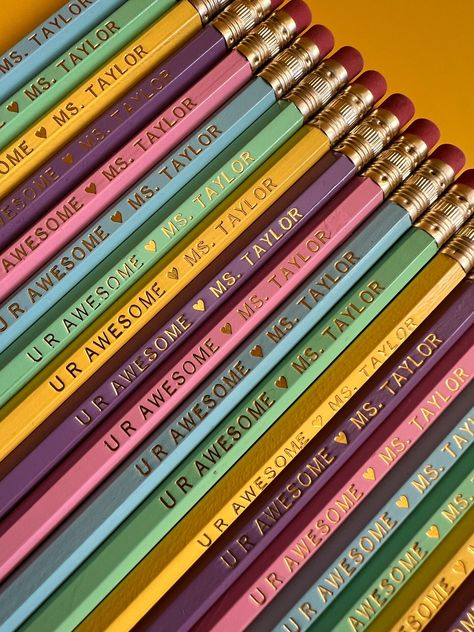 Custom Personalized Hand Stamped Pencils - Your Name or Saying Engraved - Same Phrase on all Pencils - Back to School, Gift, or Fun! Back To School, Back To School Gift, School Gift, Back To School Gifts, School Gifts, Your Name, Hand Stamped, Pencil, Stamp