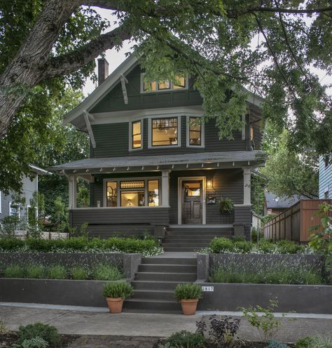 Metal Shingle Roof, Bungalow Cottage, Oregon House, Craftsman Exterior, Craftsman Style Homes, Craftsman Bungalows, Exterior Remodel, Contemporary House Plans, Craftsmen Homes