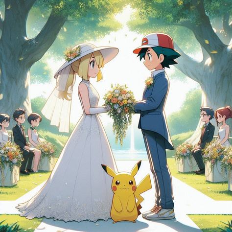 ASH X LILLIE ❤️ Ash X Lillie, Ash Serena, Pokémon Anime, Solgaleo Pokemon, Anime Wedding, Oliver And Company, Ash Pokemon, Ash Ketchum, Cute Anime Couples