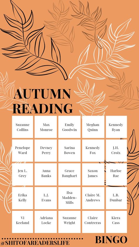 Reading Bingo Challenge, Autumn Reading, Reading Bingo, Bingo Challenge, Bookstagram Templates, 21 December, 21 September, Anna Grace, September 21