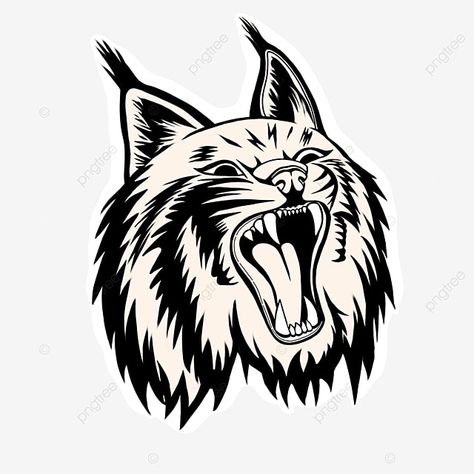 Lynx Tattoo Traditional, Lynx Tattoo, Deer Skull Tattoos, Iberian Lynx, Spooky Forest, Photo Border, Lip Drawing, Deer Skull, Clip Art Png