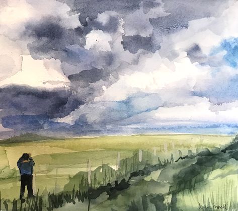 Watercolor Storm Clouds, Julie Powell, Animal Education, Watercolor Tree, Architecture Tattoo, Painting Inspo, Storm Clouds, Easy Watercolor, Wedding Art