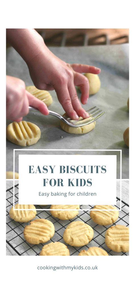 Fork Biscuits Recipe, Easy Healthy Biscuit Recipe, Baking Recipes With Basic Ingredients, Quick And Easy Baking Recipes Simple, Easy Baking Recipes For Preschool, Simple Recipe For Kids, Easy Recipes For Preschoolers To Make, Quick Simple Baking Recipes, Simple Biscuits Recipe