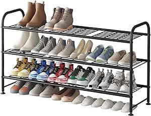 LINZINAR Shoe Rack 3 Tier Storage Organizer for Closet Entryway Metal Black Long Shoe Rack, Shoe Rack For Closet, 3 Tier Shoe Rack, Organizer For Closet, Metal Shoe Rack, Entryway Closet, High Heels Sneakers, Shoe Rack Closet, Shoe Rack Entryway