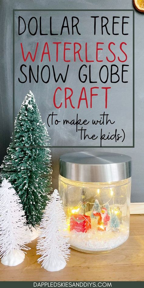 Snow Globe Diy Kids, Kids Snow Globe Craft, Christmas Snow Globe Craft, Waterless Snow Globe Diy, Easy Snow Globes, Snow Globe For Kids, Snow Globe Mason Jar, Diy Snow Globes, Christmas Snow Globes Diy