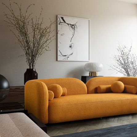 Yellow Couch, Comfortable Living Room, Latest Sofa Designs, Yellow Sofa, Couch Fabric, Corner Sofa Set, Japandi Style, Urban Loft, Living Room Couch