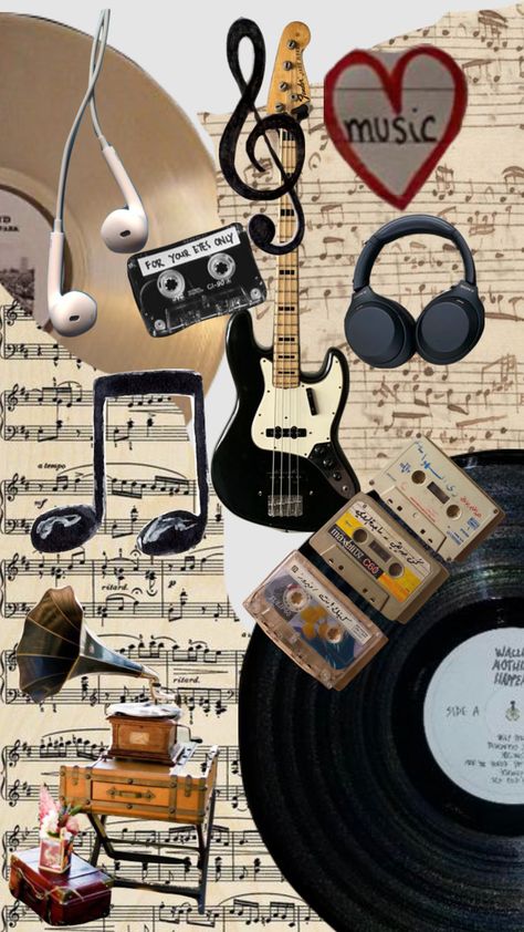 #music #aesthetic #moodboard Music Wallpaper For Laptop, Wall Magazine Ideas School Collage, Music Mood Board, Music School Aesthetic, Music Notes Aesthetic, Music Aesthetic Collage, Cute Backgrounds Aesthetic, Art Competition Ideas, Music Drawings