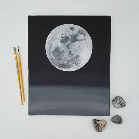 First moon I've ever painted.. moon painting by Miss Abi Art Half Moon Painting, Painted Moon, Painting Paper, Moon Painting, Visual Poetry, Painting On Paper, Painted Paper, Art Project, Half Moon