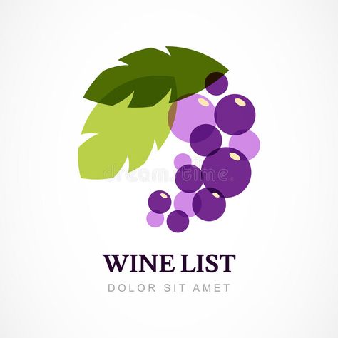 Grapes Illustration Design, Wine Logo Design Ideas, Grape Logo Design, Grape Graphic, Uva Logo, Grape Logo, Grape Illustration, Vine Logo, Wine Logo Design