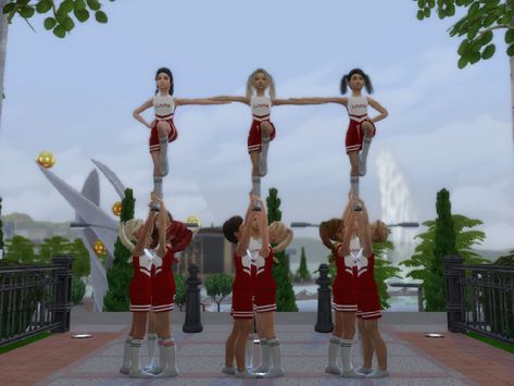 The Sims Resource - Child cheerleading pyramid v2 Sims 4 Cheer Mods, Sims 4 Gymnastic Cc, Sims 4 Gymnastics Cc, Sims 4 Cc Cheerleader Outfit, Sims Cheerleader, Sims 4 Cheerleader, Sims 4 Sports Cc, Sims 4 Cheerleader Cc, Cheerleading Pyramid