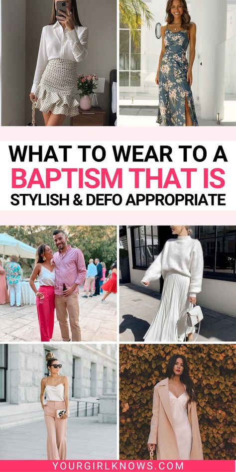 OMG, choosing the perfect outfit for a baptism can be so overwhelming, right?  But worry no more, my friend! We've got your back with these 16 fabulous baptism outfit ideas that will make you look absolutely stunning while still keeping it respectful and appropriate. Trust us - these outfit inspo will make heads turn! Mom Baptism Outfit, Baptism Outfit For Mom, Baptism Outfit Women, Baptism Outfit, Got Your Back, Outfit Women, Your Back, Perfect Outfit, My Friend