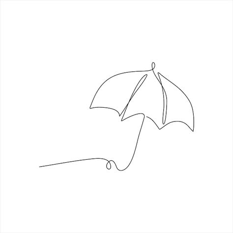 Line Art Umbrella, Minimalist Umbrella Tattoo, Umbrella Line Drawing, Fine Line Umbrella Tattoo, Rain Umbrella Tattoo, Umbrella Line Art, Raindrop Tattoo, Umbrella Tattoo, Umbrella Drawing