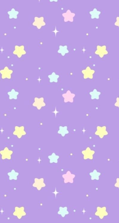 Kawaii Star Background, Purple Kawaii Wallpaper, Purple Stars Wallpaper, Purple Stars, Kawaii Background, Stars Wallpaper, Office Prints, Ios Wallpapers, Printable Scrapbook Paper