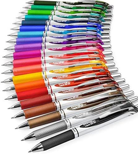 Pentel EnerGel XM BL77 Retractable Gel Pen 0.7mm 54% Recycled 1 Per Colour Pack of 20 : Amazon.de: Stationery & Office Supplies Xmas 2022, Pentel Energel, Frixion Pens, Rosa Coral, Office Branding, Gel Ink Pens, Beautiful Pen, Ink Pen, Rollerball Pen