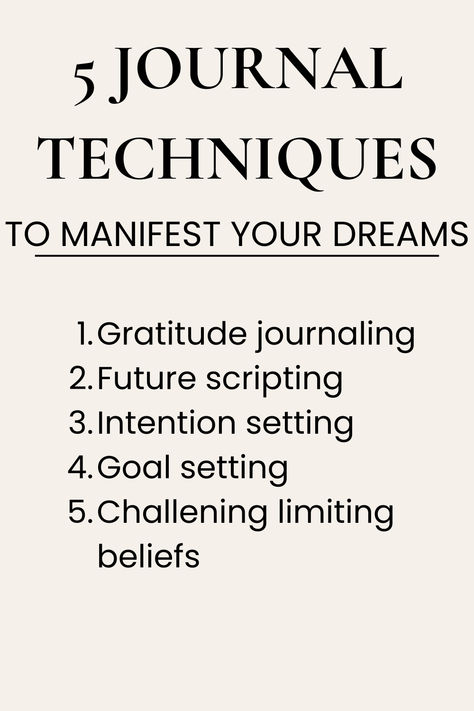 5 powerful journal ideas to manifest your dreams into reality. Use these 5 simple journaling practices in your daily routine to align your actions with your goals and create your dream life. Journal Manifestation Ideas, Dream Journal Ideas, Simple Manifestation, Manifestation Ideas, Simple Journaling, Ways To Manifest, Manifesting Tips, Create Your Dream Life, Intention Setting