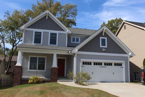 Sterling Gray Vinyl Siding, Charcoal Gray Siding, Gray Siding House, Gray Vinyl Siding, Grey Siding House, American House Exterior, Certainteed Vinyl Siding, Grey Vinyl Siding, Gray Siding