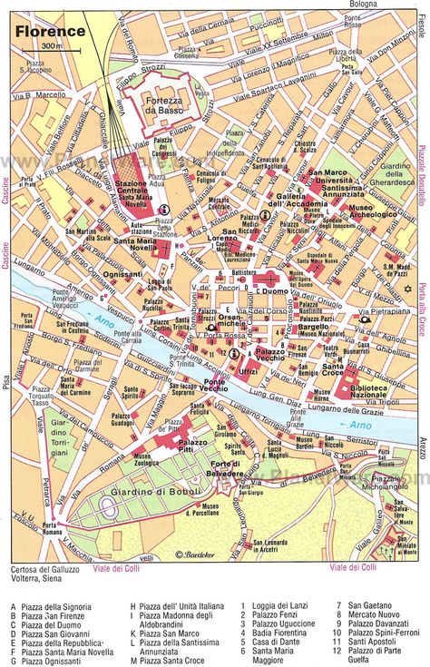 Map of Florence Attractions | PlanetWare #TuscanyAgriturismoGiratola Florence Tourist Map, Map Of Florence Italy, Florence Map, Italy Trip Planning, Florence Italy Travel, Florence Travel, Istoria Artei, Firenze Italy, Toscana Italia