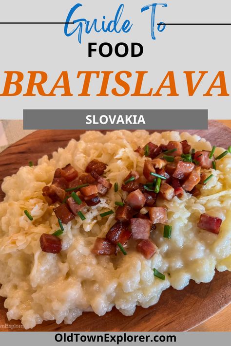 We are traveling full-time and spent a month in Bratislava, Slovakia. We've put together information on the local food in Bratislava including the best restaurants. Slovakian Food, Slovakia Travel, Trips Abroad, Edible Cups, Danube River Cruise, Bratislava Slovakia, Homemade Pastries, National Dish, Danube River