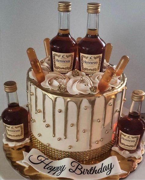 Birthday Cakes With Liquor Bottles, Alcohol Infused Birthday Cakes, Tito’s Birthday Cake, Whiskey Decorated Cake, Drinks Cake Design, Liquor Birthday Cakes For Women, Alcohol Birthday Cake For Men Drinks, Alcoholic Cake Design, Hennessy Birthday Cakes For Men