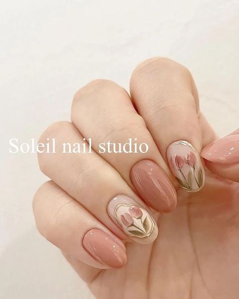 Tulip Nails, Minimal Nails Art, Heart Nail Designs, Hello Nails, Hippie Nails, Nail Drawing, Cute Nail Art Designs, Nails Today, Pretty Nail Designs