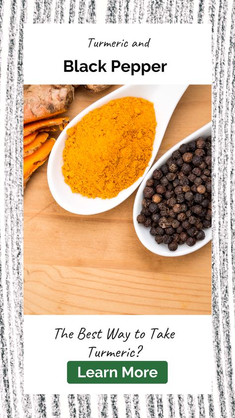 Is turmeric and black pepper a winning combo? How can you get the most benefit from the turmeric you consume or take in supplement form? Get the scoop here. #article #talk #tips #tops #tricks #ways #health #healthy #healthboost #boost #turmeric #blackpepper #combination #supplement #consume #best #benefits Tumeric And Black Pepper, Turmeric And Black Pepper, Pepper Benefits, Turmeric And Pepper, Health Benefits Of Turmeric, Curcumin Supplement, Turmeric Black Pepper, Black Pepper Essential Oil, Benefits Of Turmeric