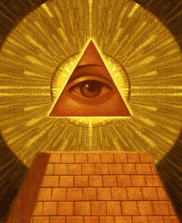 Maximalist Painting, Esoteric Tattoo, Theistic Satanism, Eye Pyramid, Bucky Barnes Fanart, Trippy Alien, Masonic Art, Pyramid Eye, Evil Eye Art