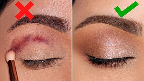 How To Use Eyeshadow Primer, Eyeshadow Primer How To Apply, Eyeshadow How To, Eyeshadow For Small Eyelids, Daytime Eyeshadow Looks, How To Make Makeup, Eyeshadow For Small Eyes, Eyeshadow Hacks Makeup Tricks, Natural Eyeshadow Tutorial