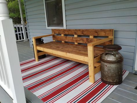 Garden Chair Plans, Bench Outside, Wooden Seating, Outdoor Bench Plans, Wood Bench Plans, Modern Bench Outdoor, Deck Bench, White Exterior Paint, Sand Projects