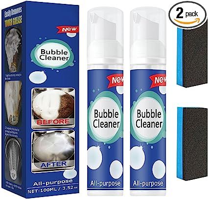 Amazon ❤ CROOT 2PCS Bubble Cleaner Foam，All-Purpose Bubble Cleaner Spray, Foam Cleaner All Purpose Heavy Duty, Kitchen Bubble Cleaner Spray with 2 Brush Bubble Cleaner, Kitchen Degreaser, Foam Spray, Stain Remover Spray, Remove Oil Stains, Stainless Range Hood, Clean Pots, Oil Stain, Kitchen Surfaces