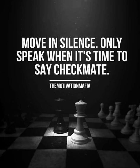 Move in silence until it’s time to say checkmate! Quotes About Attitude, Motiverende Quotes, Warrior Quotes, Joker Quotes, Quotes About Moving On, Badass Quotes, Moving On, Move In, Wise Quotes