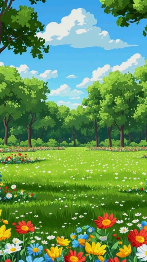 Background Park, Zepeto Background, Nature Background Images, Beautiful Nature Wallpaper Hd, Dreamy Landscapes, Android Wallpaper Flowers, Pretty Backgrounds, Cute Pastel Wallpaper, Nature Art Painting