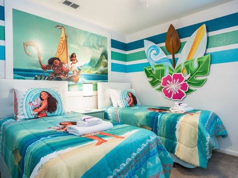 Moana Bedroom Ideas, Hawaiian Bedroom Ideas, Moana Bedroom, Moana Room, Hawaiian Bedroom, Disney Themed Rooms, Casa Disney, Disney Bedrooms, Disney Room Decor